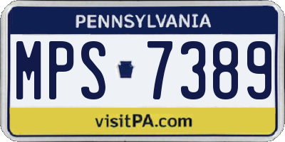 PA license plate MPS7389