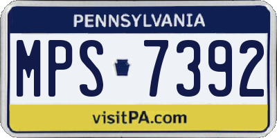 PA license plate MPS7392