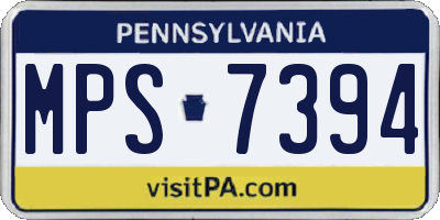 PA license plate MPS7394