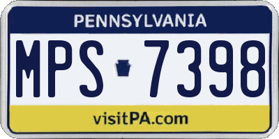 PA license plate MPS7398