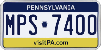 PA license plate MPS7400