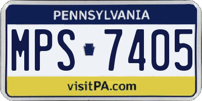 PA license plate MPS7405