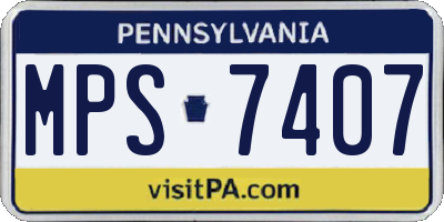 PA license plate MPS7407