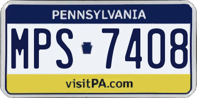 PA license plate MPS7408