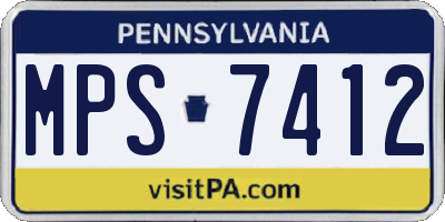 PA license plate MPS7412