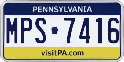 PA license plate MPS7416
