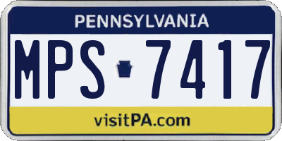 PA license plate MPS7417