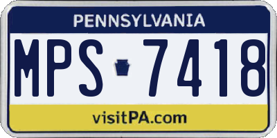PA license plate MPS7418