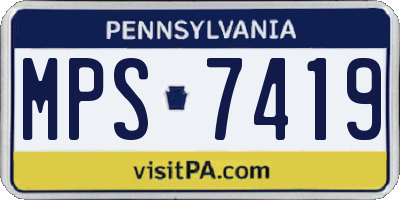 PA license plate MPS7419