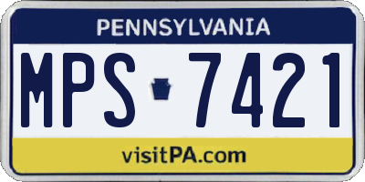 PA license plate MPS7421