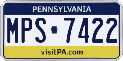 PA license plate MPS7422