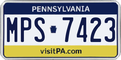 PA license plate MPS7423
