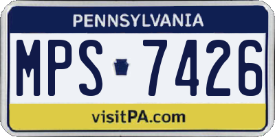 PA license plate MPS7426