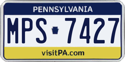 PA license plate MPS7427