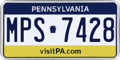 PA license plate MPS7428