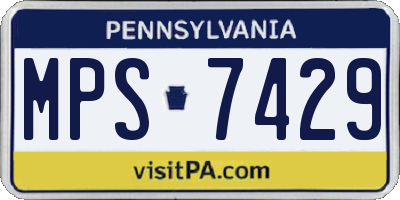 PA license plate MPS7429