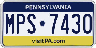 PA license plate MPS7430