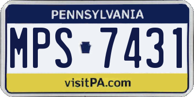 PA license plate MPS7431