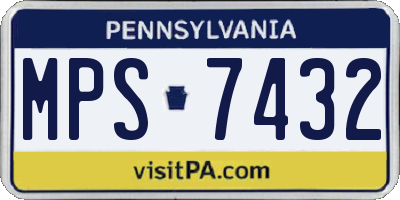 PA license plate MPS7432
