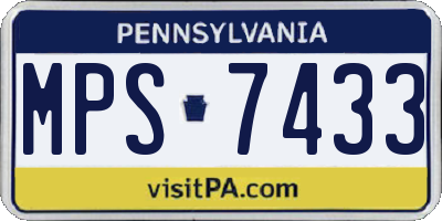 PA license plate MPS7433