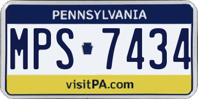 PA license plate MPS7434