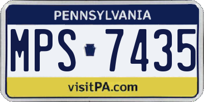 PA license plate MPS7435