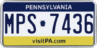 PA license plate MPS7436