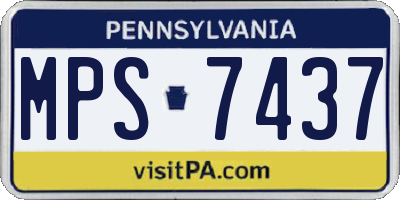 PA license plate MPS7437