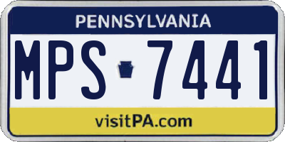 PA license plate MPS7441