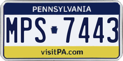 PA license plate MPS7443