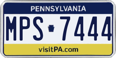 PA license plate MPS7444