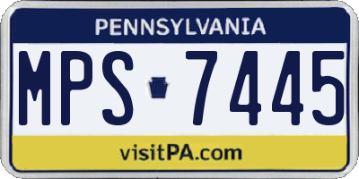 PA license plate MPS7445