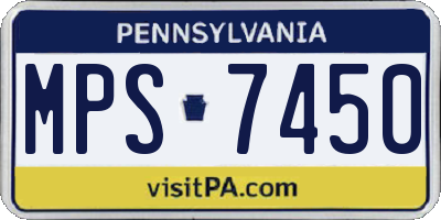 PA license plate MPS7450