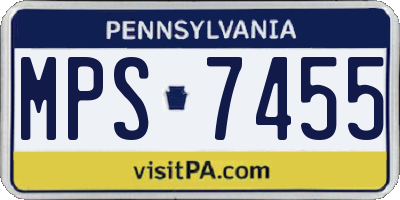 PA license plate MPS7455