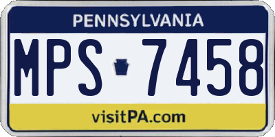 PA license plate MPS7458