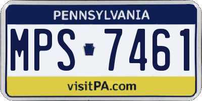PA license plate MPS7461