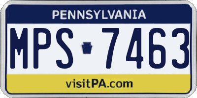 PA license plate MPS7463