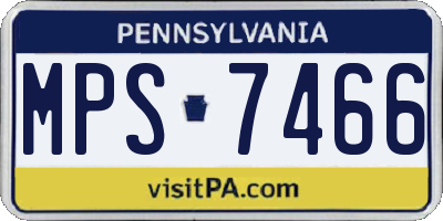 PA license plate MPS7466