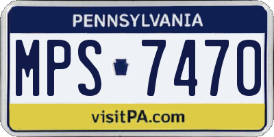 PA license plate MPS7470