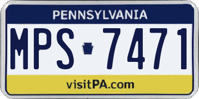 PA license plate MPS7471