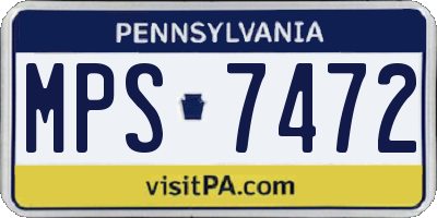 PA license plate MPS7472