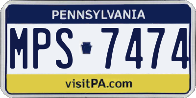 PA license plate MPS7474