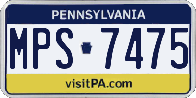 PA license plate MPS7475