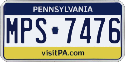 PA license plate MPS7476