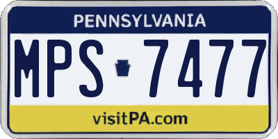 PA license plate MPS7477