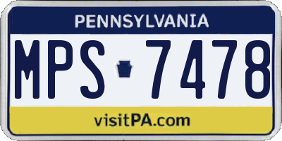 PA license plate MPS7478