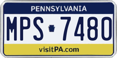PA license plate MPS7480