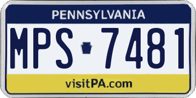 PA license plate MPS7481