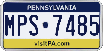 PA license plate MPS7485