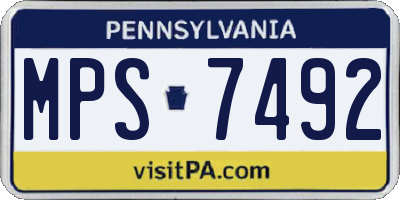PA license plate MPS7492